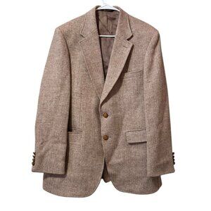 Harris Tweed Sport Coat Scottish Wool Handwoven Blazer Jacket Foreman Clark USA
